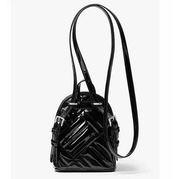 MICHAEL KORS ABBEY XS MINI BACKPACK CROSSBODY BAG QUILTED BLK main image 13